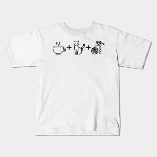 Coffee, Cats & Crochet - white Kids T-Shirt